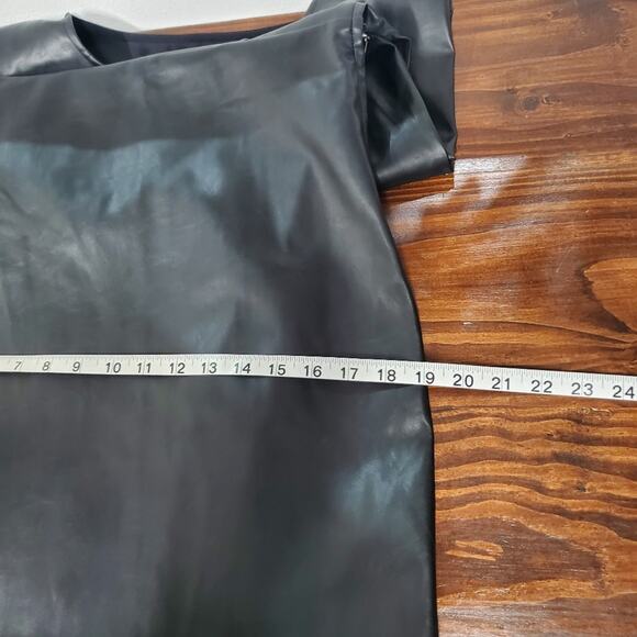 En Saison Lana Vegan Leather Mini Dress Medium Black Witch Goth Event Party - Picture 8 of 11